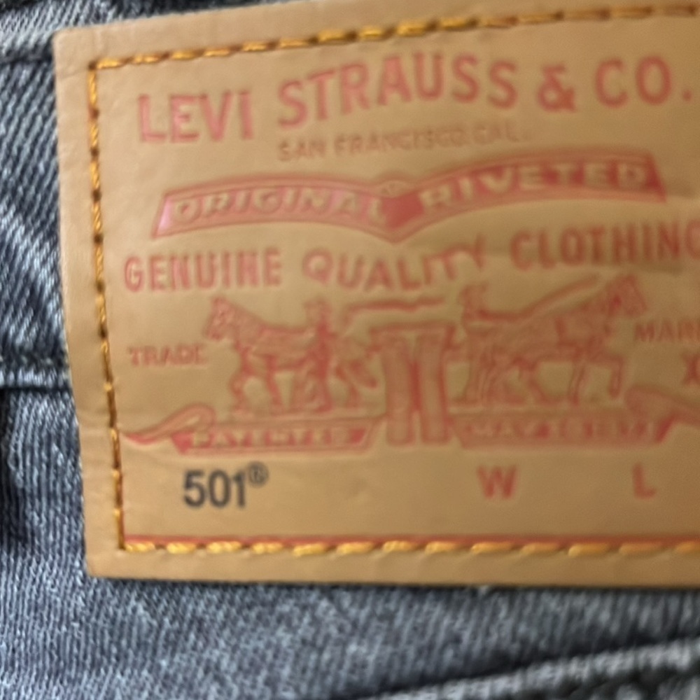 LEVI’S 501 HIGH RISE BUTTON FLY FRAYED BLACK SHORTS 29 NEW - Picture 4 of 11